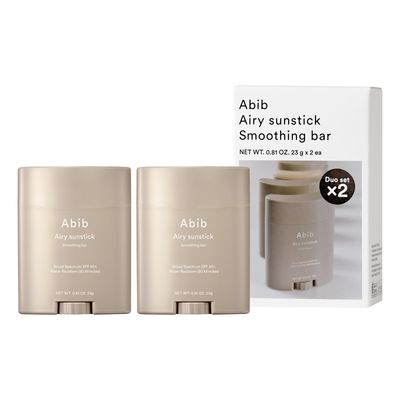Abib Airy Sunstick Protection Bar DUO Broad Spectrum SPF50 1.62 oz 46 g (Semi-matte) Korean Suncreen Stick Suncare Sunblock, No Whitecast, Protector Solar Barra, Water resistant