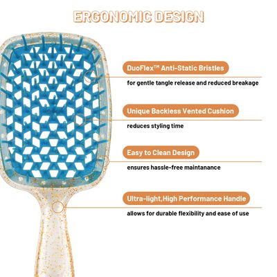 Wet Brush, Enignic Detangling Hair Brush, Wet Brush mini for Curly Hair, Untangle brush, Anti-static Hairbrush, Hollow Grid Comb Massage with 2 Volumizing Hair Clips