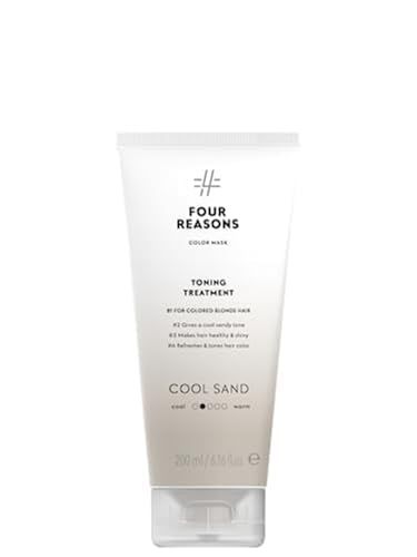 Four Reasons Color Mask - Cool Sand Blonde - (27 Colors) Color Depositing Conditioner, Toning Treatment, Tone Enhance Color-Treated Hair - Semi Permanent Hair Dye, Vegan and Cruelty-Free, 6.76 fl oz