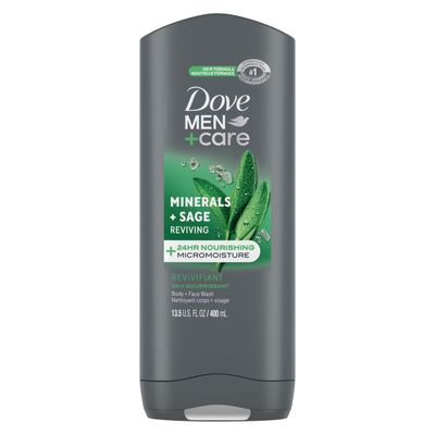 Dove MenCare Elements Body Wash, Minerals and Sage, 13.5 Ounce (Pack of 2)