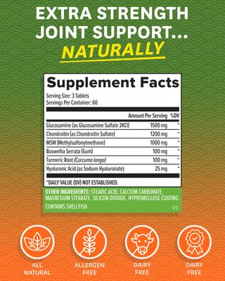 Zenwise Glucosamine Chondroitin Sulfate MSM Curcumin - Joint Support Supplement with Hyaluronic Acid for Extra Strength Relief - Natural Health Mobility Support for Pain, Aches Soreness (180 Count)