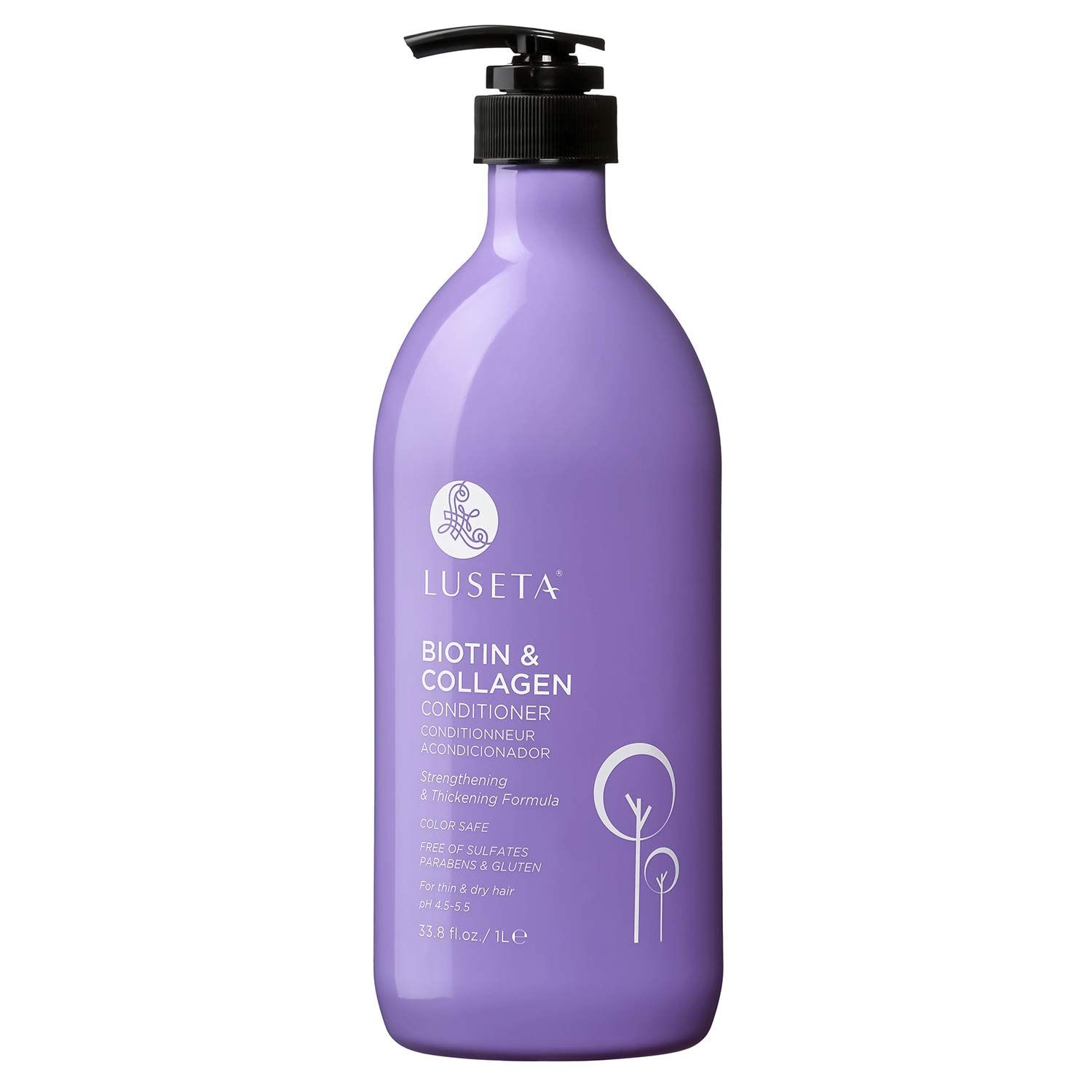 Luseta Biotin Collagen Conditioner Thickening for Hair Loss Fast Hair Growth - Infused with Argan Oil to Repair Damaged Dry Hair - Sulfate Free Paraben Free 33.8oz