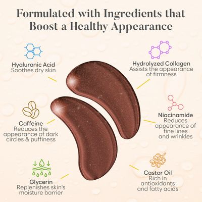 BLOOMORA Caffeine Under Eye Patches(30 Pairs) Under Eye Patches for Dark Circles, Puffy Eyes - Caffeine