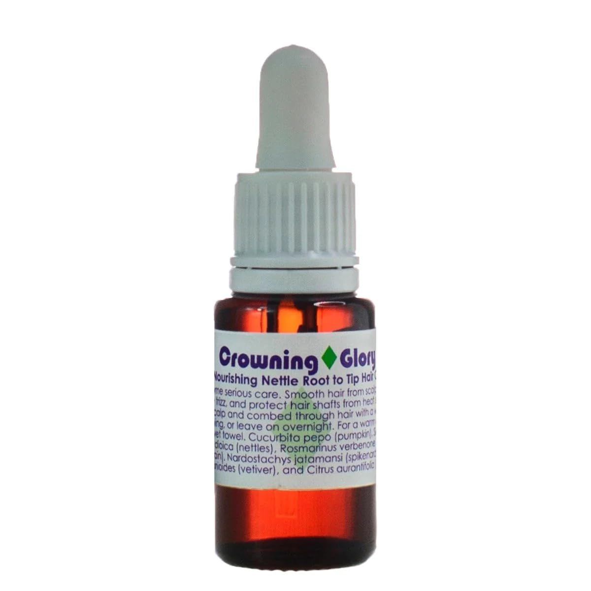 LIVING LIBATIONS - Organic Crowning Glory Nourishing Nettle Hair Oil Natural, Wildcrafted, Vegan Clean Beauty (0.5 fl oz 15 mL)