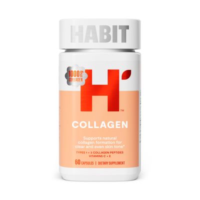 Habit Collagen Supplement (60 Capsules) - New Look, 2000mg Collagen Peptides, Vitamin C Vitamin E, Skin Health, Antioxidants, Non-GMO, Gluten Free (1 Pack)