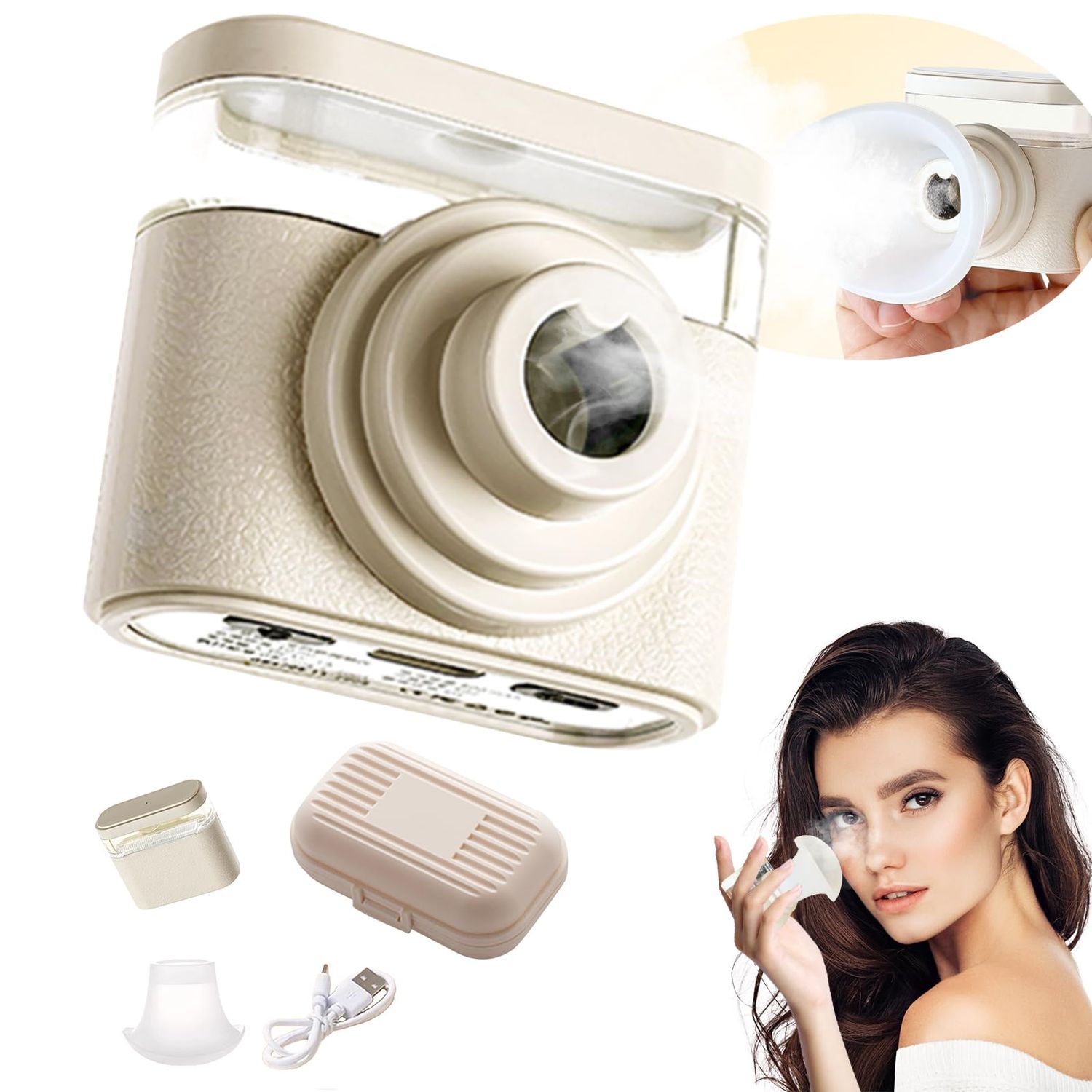 Johncase Relief Dry Eyes Spray Eye Heated Nano Mist Sprayer Portable Warm Compress Eyes Mister for Eyelid,Eye Skin SPA Eye Steam and Stye Mini Eye Drops Tool