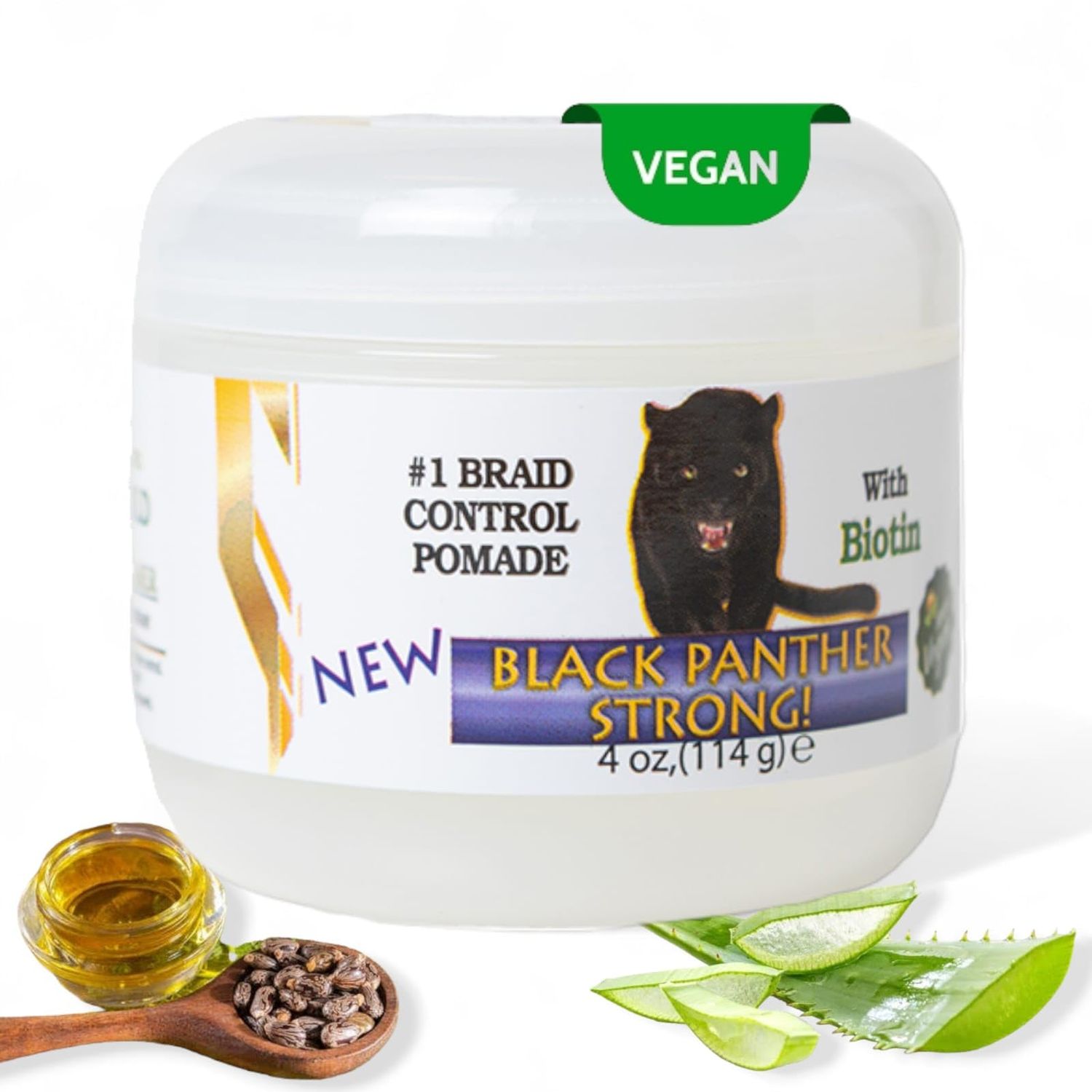 Extra-Hold Edge and Locs Control 4 Oz Black Panther Strong Edge Control Braiding Gel - Natural Instant Edge Control for Black Hair, 4C Gel For All Day Hold. Vegan