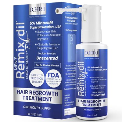 5 Minoxidil for Men Hair Regrowth Spray - Minoxidil Thicker Fuller Topical Solution for Hair Loss Treatment, Follicle Reactivation - 60 ml (Pack of 2)