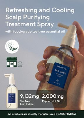 AROMATICA Tea Tree Purifying Tonic 3.38oz, Paraben, Silicone, Sulfate Free Vegan Soothing Cooling Tonic for Your Scalp Helps Hair Look Healthier and nourished Natural Ingredients Only