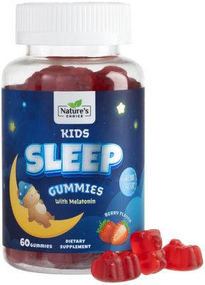 Kids Melatonin Gummy 1mg, Sleep Gummies for Children Ages 4 and Up, Non-Habit Forming Sleep Supplements, Chewable Supplement for Restful Sleep Support, Natural Berry-Flavored - 60 Gummies