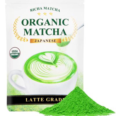 Organic Ceremonial Grade Matcha Powder - Uji Kyoto Japanese Green Tea - 2.1 oz - Premium Quality - Smooth, Vibrant, No Bitterness - Perfect for Lattes, Smoothies Iced Drinks - RICHA MATCHA