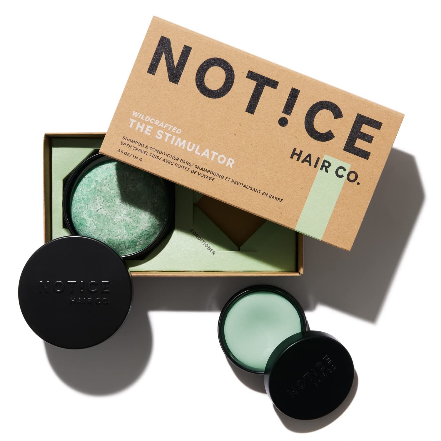 NOT!CE Hair Co. The Stimulator Shampoo Conditioner Bars - Travel Set - thickening oily fine hair