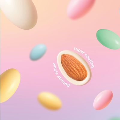 Jordan Almonds Candy - 1 Pound Pack - Candy Coated Almonds - Classic Wedding and Party Favor - Glaze Covered Pastel Colored Treat for Buffets and Gifts