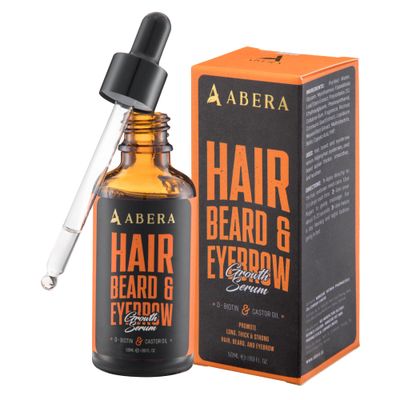 Abera Hair Growth Serum for Hair Loss, Natural Hair Regrowth Treatment for Hair Eyebrow with Biotin Castor Oil, 1.69 fl oz