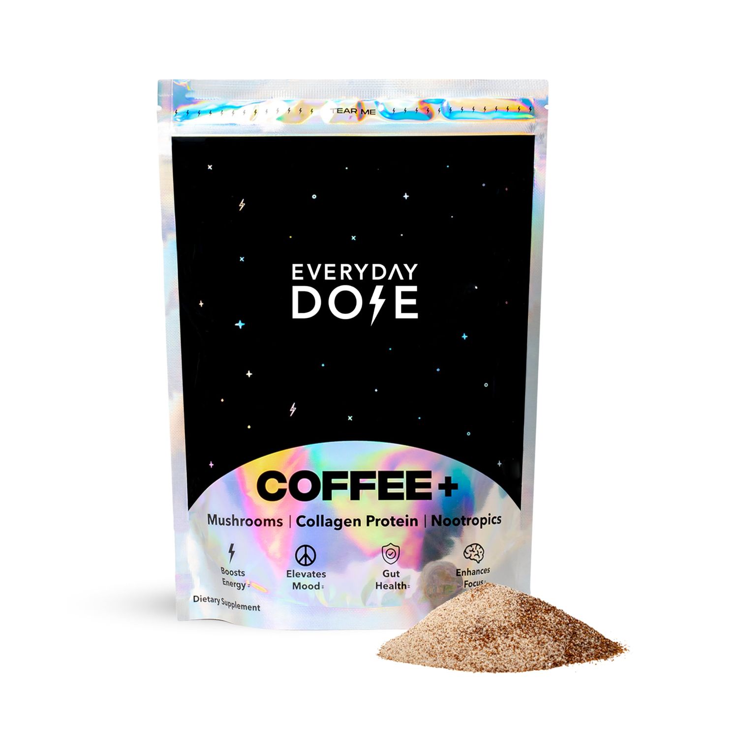 Everyday Dose Premium Adaptogenic Mushroom Coffee with Grass-Fed Collagen, Chaga, Lions Mane L-Theanine for Better Focus, Energy, Digestion, Skin, and Immunity 30 Servings