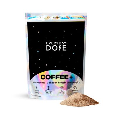 Everyday Dose Premium Adaptogenic Mushroom Coffee with Grass-Fed Collagen, Chaga, Lions Mane L-Theanine for Better Focus, Energy, Digestion, Skin, and Immunity 30 Servings