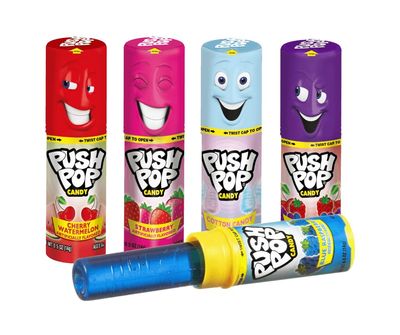 Push Pop Lollipops - Assorted Flavors - Gift Pack of 4 by Lyza&#39;s Sweets Treats