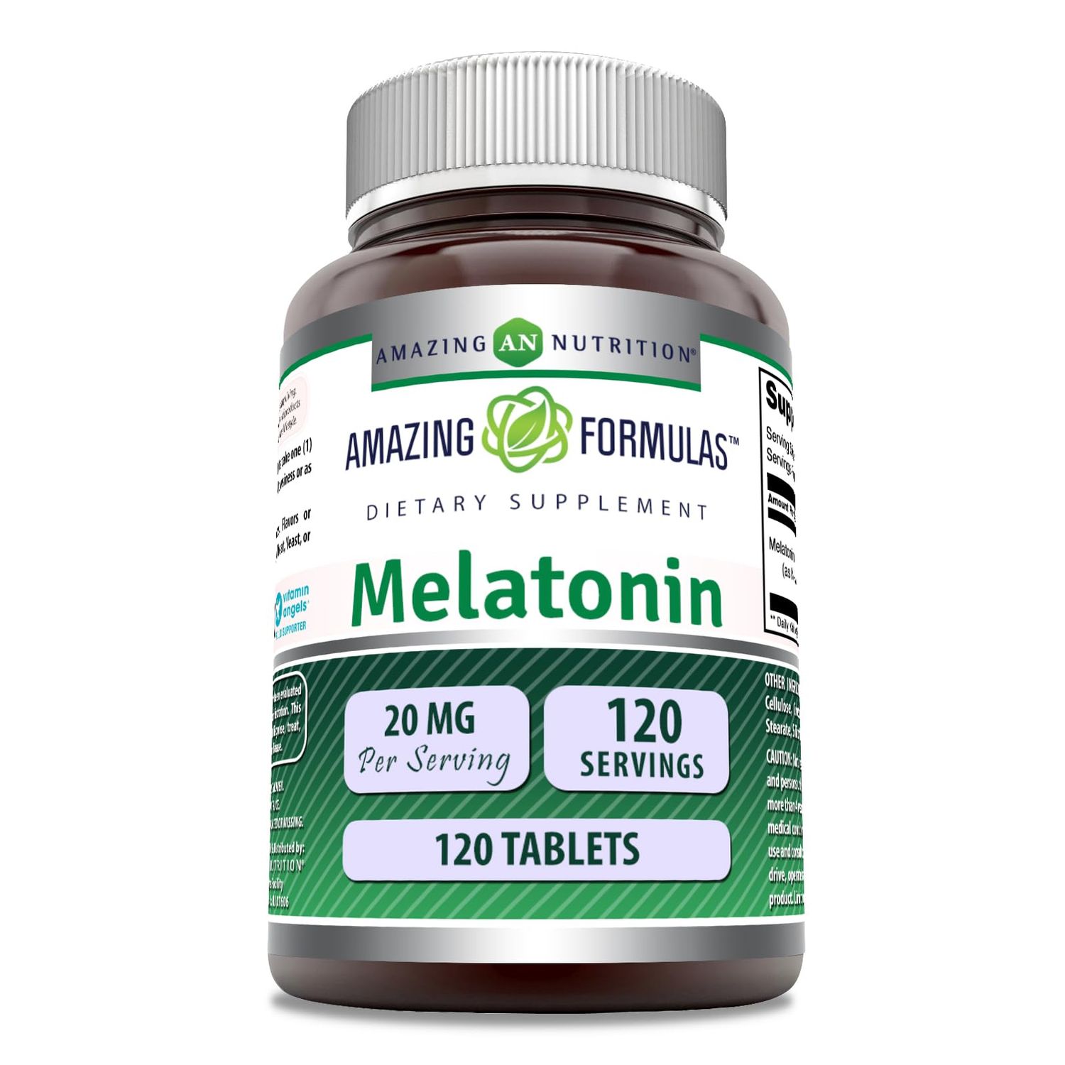 Amazing Formulas Melatonin Supplement 20 Mg Per Serving 120 Tablets Non-GMO Gluten-Free Made in USA