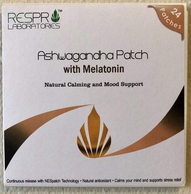 Respro Labs Natural Ashwagandha Patch with Melatonin - Continuous Release - 24 Patches