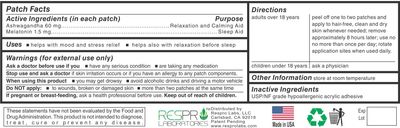 Respro Labs Natural Ashwagandha Patch with Melatonin - Continuous Release - 24 Patches