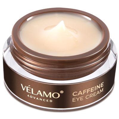 VELAMO ADVANCED Caffeine Eye Cream: for Dark Circles Puffiness Under Eye Bags Wrinkles Fine Lines 0.5 OZ15g