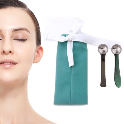 Marfort 2 PCS Portable Eye Serum Cream Applicator Eyes Massage Tool, Can Be Used As Eyes Cream Spoon, Reduce Eye Swelling Flannel small gift bag