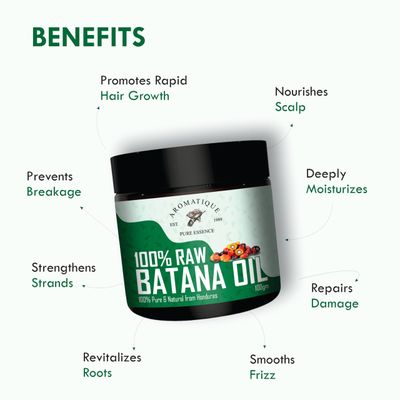 Aromatique Raw Batana Oil Pure Unrefined Cold-Pressed for Hair Skin Care Sourced from Honduras Deep Nourishment Shine (100 Gms) Yellow