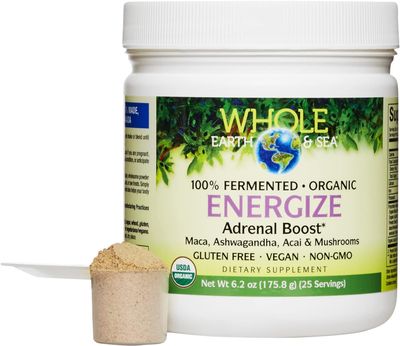 Whole Earth Sea from Natural Factors, Energize Adrenal Boost with Maca Root, Ashwagandha More 6.2 oz Powder