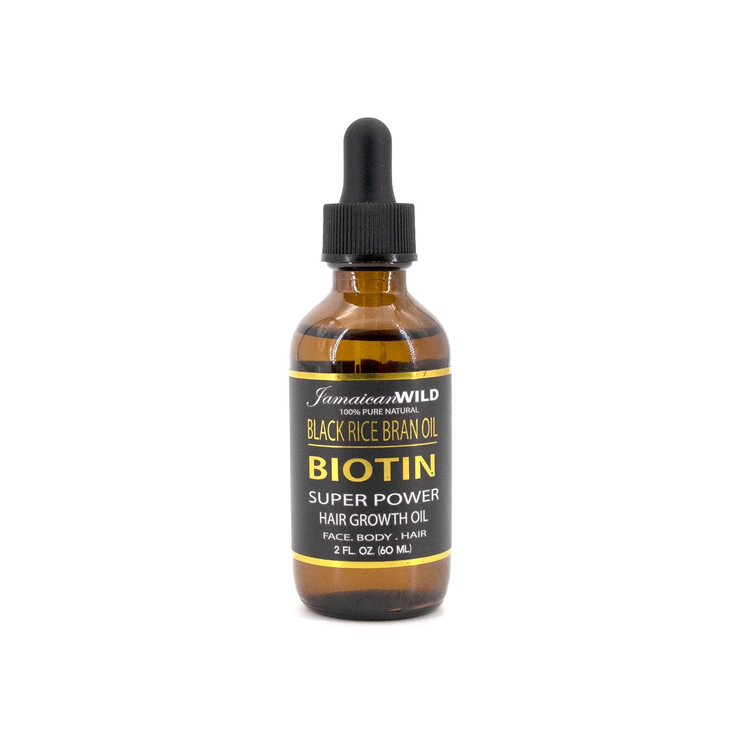 Black Rice Oil Hair Growth Oil 2oz - BIOTIN Super Power Hair Growth Oil for Face,Body, Hair (2 OZ)