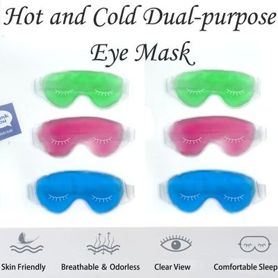 Cooling Eye Mask, Reusable Cold Eye Mask for Hot Cold Treatment for Eye Strain, Eye Swelling, Eye Redness, Puffy Eyes, Dark Circles, Smooth Fine Lines and Eye Recover Surgery. 2 Packs (Green)