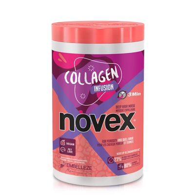 NOVEX Value Size Deep Conditioning Hair Masks infused with Natural Ingredients Collagen Infusion Hair Mask for Stronger Thicker and Shinier Hair (1kg35oz)