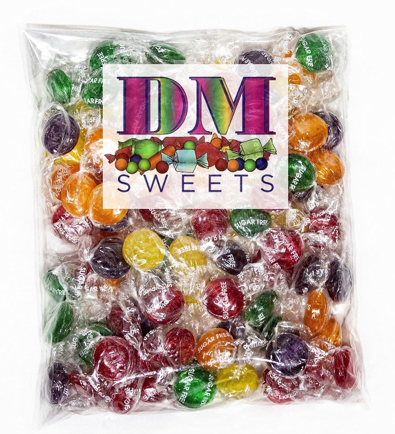 Assorted Sugar Free Fruit Hard Candy - 1 lb of Individually Wrapped Fresh Fruit Candy
