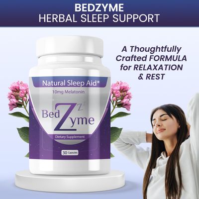 BedZyme Sleep Aid Supports Natural Sleep Relaxation - 30 Capsules Sleep Supplement to Help with Calmness Rest - 10mg Melatonin REM Enzyme Delivery System (Serving Size: 2 Capsules)