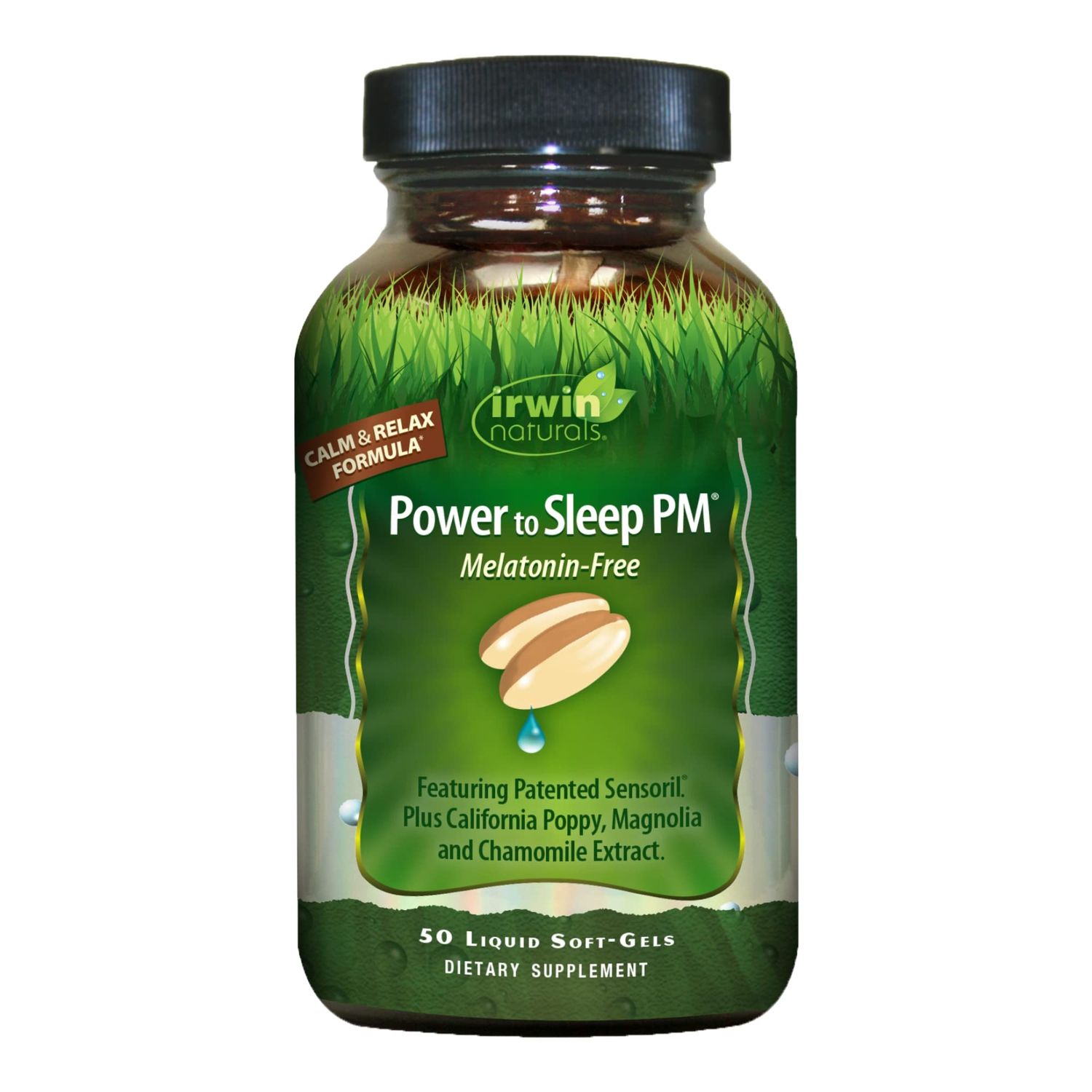 Irwin Naturals Power to Sleep PM Melatonin-Free - 50 Liquid Soft-Gels - Blend of Sensoril, Magnolia, Chamomile More