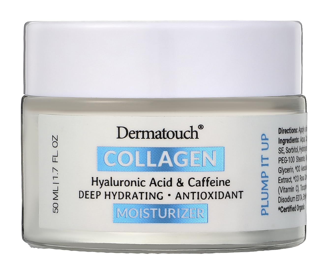 DERMATOUCH Collagen Hyaluronic Acid Caffeine Moisturizer, 1.75 fl oz