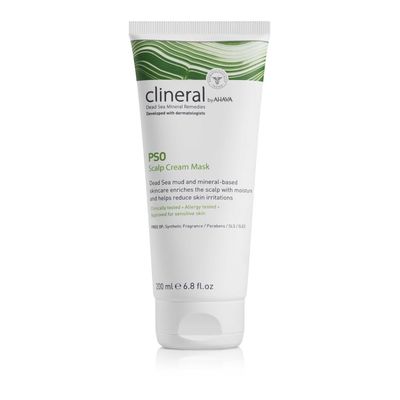 AHAVA Clineral Pso Scalp Cream Mask - Rich, creamy scalp mask to reduce irritations dryness, hydrates nourishes the hair scalp, with Osmoter, Dead Sea Mud, Hippophae Grapefruit Oil, 6.8 Fl.Oz