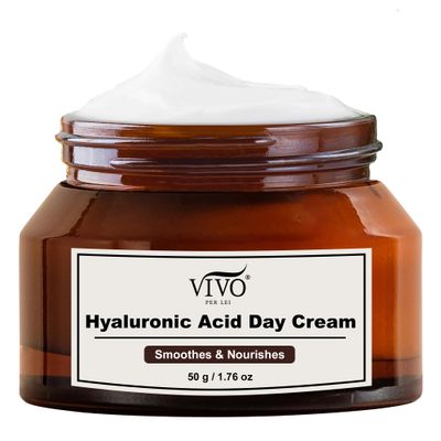 Vivo Per Lei Hyaluronic Acid Cream - Moisturizing Face Cream For Women - Coconut Oil Face Moisturizer For Dry Skin - Anti Wrinkle Face Cream With Vitamin E - 1.76 Oz 50 G