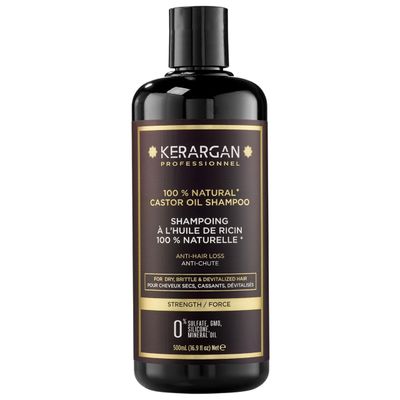 KERARGAN - Anti-Hair Loss Shampoo with Castor Oil - Strengthens Promotes Growth - Dry Brittle Hair - Enriched with Keratin, Argan Oil, Aloe Vera - Sulfate, GMO Silicone-Free - 16.9 fl oz