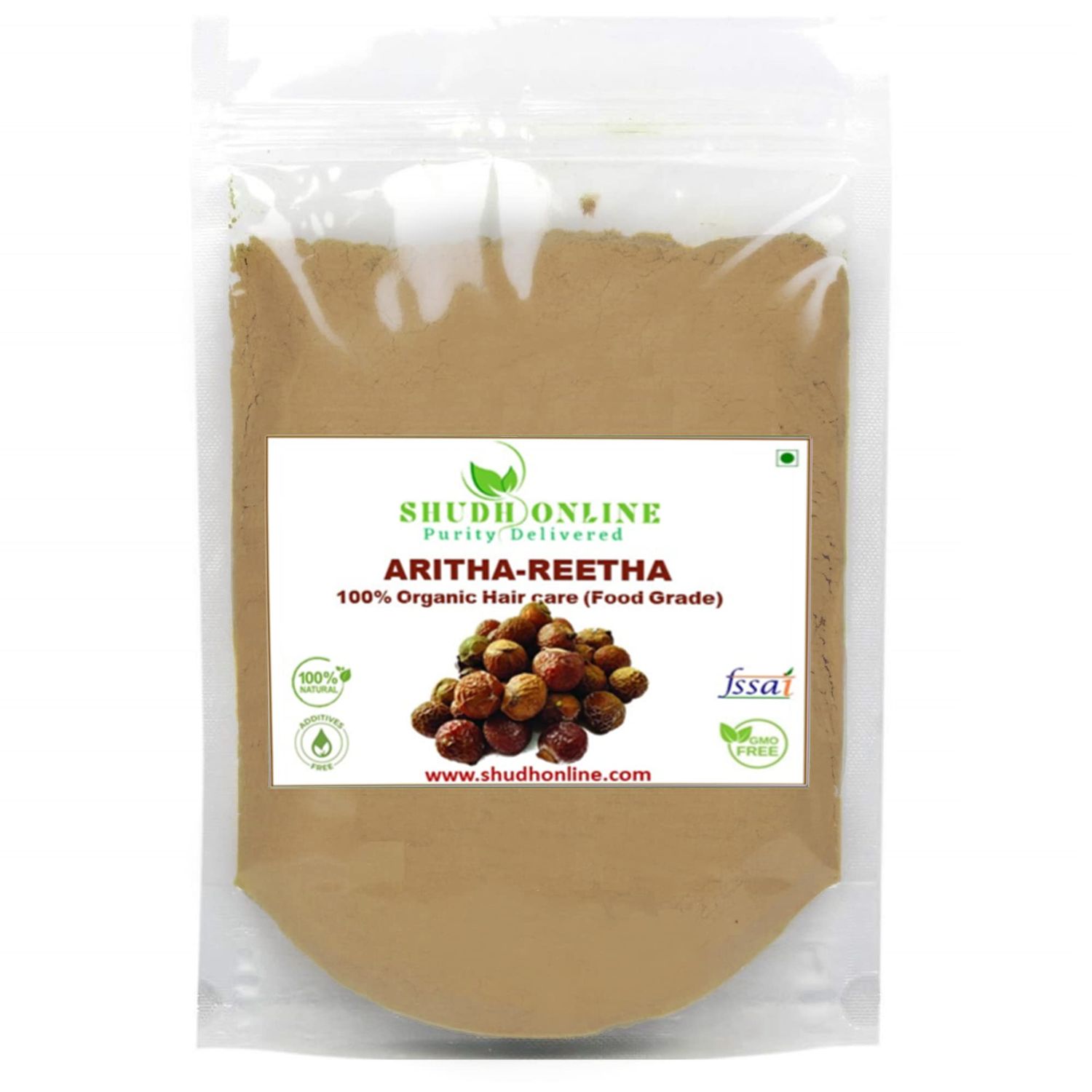 Homeda Reetha Powder for Hair, Organic Soap Nuts Powder for Hair (17 oz - 500g) 100 Pure Indian Bath Powders - Aritha Powders for Hair Growth Soap Berry shampoo - Sapindus mukorossi (1.1 lb)