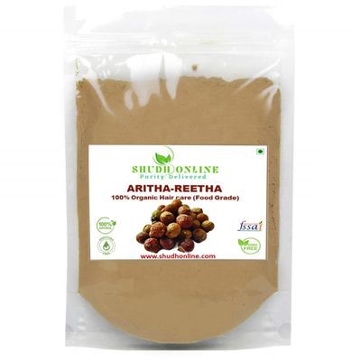 Homeda Reetha Powder for Hair, Organic Soap Nuts Powder for Hair (17 oz - 500g) 100 Pure Indian Bath Powders - Aritha Powders for Hair Growth Soap Berry shampoo - Sapindus mukorossi (1.1 lb)