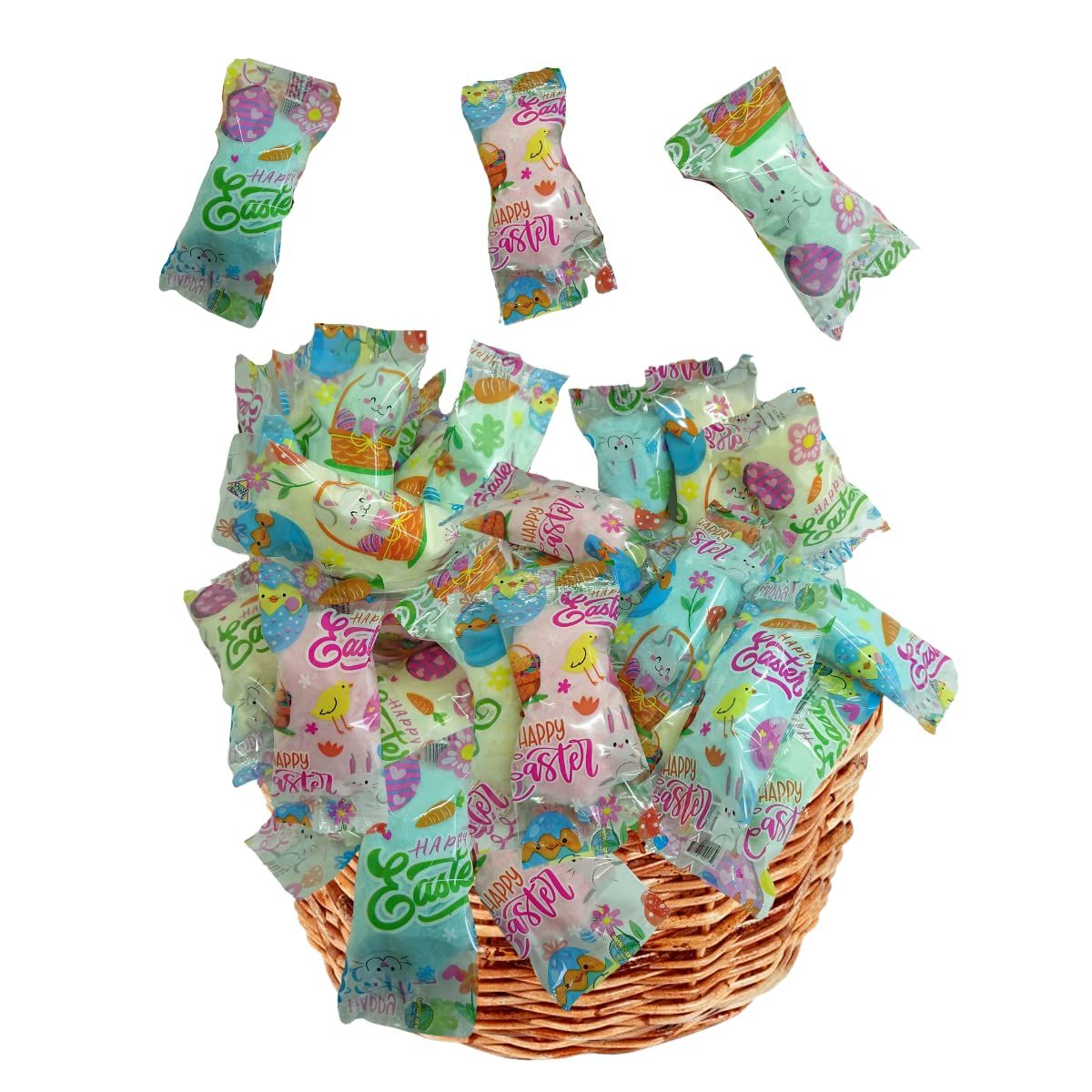 Lupy Lups! Cotton Candy Party Pack 0.5 oz each - Easter Desing Individually Wrapped- Pastel Candy for Stocking, Treats, Party Favors, Buffet table and Piata