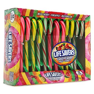 Life Savers Candy Canes Fruit Variety Flavor (Wild Cherry, Pineapple Watermelon), 150g