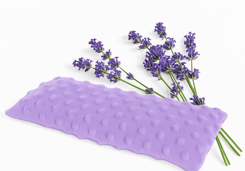 Lookix Lavender Eye Pillow- a Natural Soothing Hot Cold Aromatherapy Eye Mask for Yoga, Meditation, Relaxation (Lavender)
