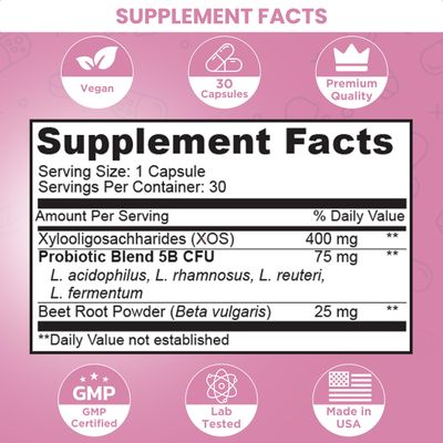 The Vitamin Kitchen Vaginal Probiotics for Women- 5 Billion CFU Probiotic for pH Balance- Promote Healthy Vaginal Odor Vaginal Flora- Non-GMO, Women's Vaginal Health Supplement (30 Servings)