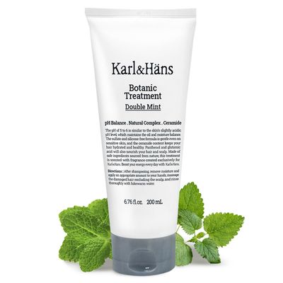 KarlHans Botanic Double Mint Conditioner Hair Treatment -Organic, Silicone-Free, Revitalizing Care for Frizzy Hair with Ceramide Natural Extracts for All Hair Types, 6.76 fl oz