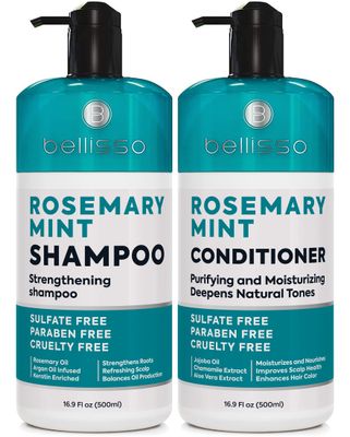 Rosemary Shampoo and Conditioner Set - with Rosemary Oil and Peppermint - Sulfate Free Moisturizing Products for Women and Men, Helps Flaky, Dry Scalp and Dandruff, Salon Thickening for Thinning Hair
