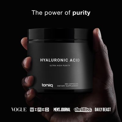 Hyaluronic Acid Supplements - Lab Tested 95 Ultra High Purity - Fermented and Bioavailable with Vitamin C - Third Party Lab Tested - 360 Capsules