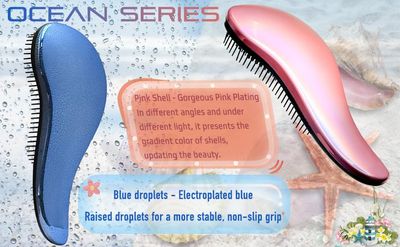 WYNK Hair Brush Detangler for Adults KidsDetangling Comb Hair Styling Tools Appliances for NaturalWavyCurlyCoilyWetDryOilThickStraightLong Hair(2Pack Blue Drops Gradient Shell)