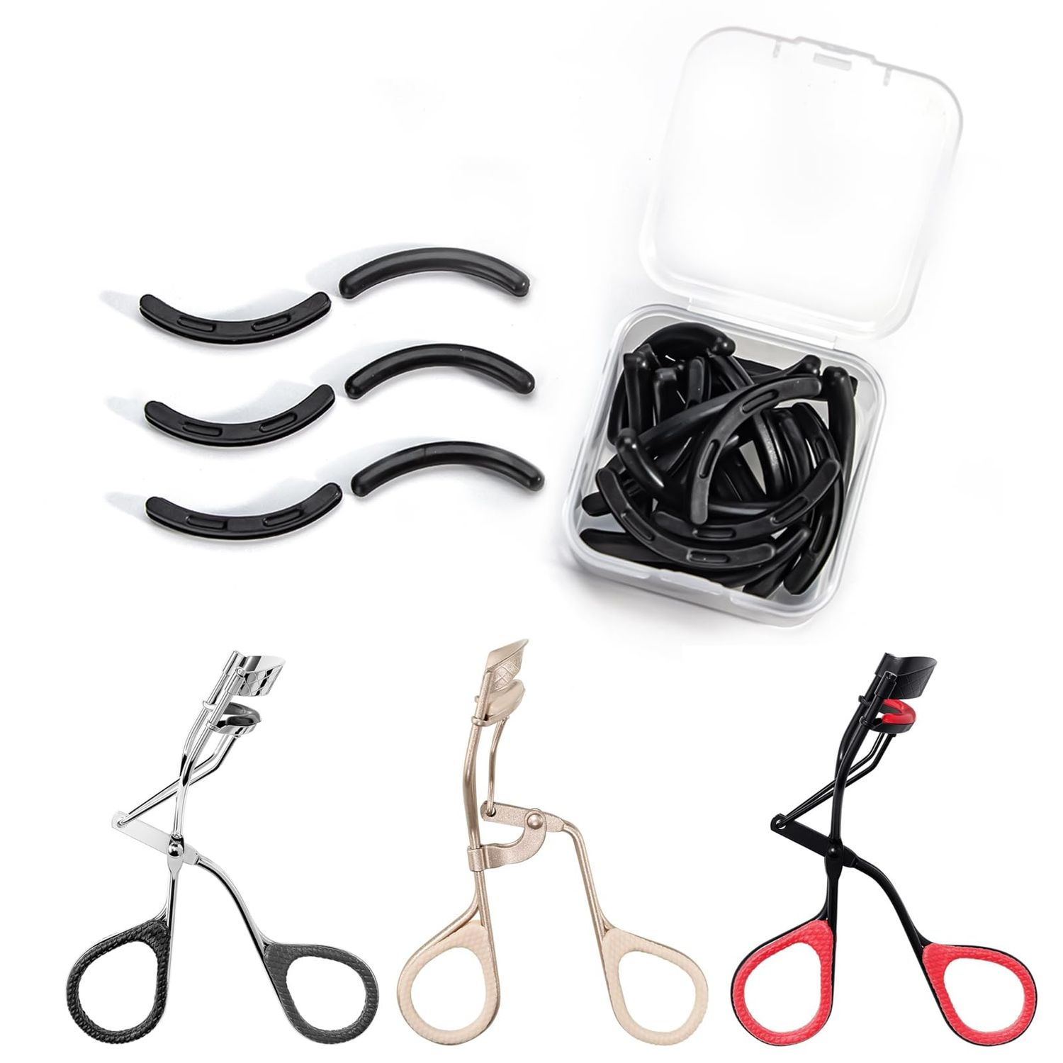 Eyelash Curler Refills Compatible with revlon,Eyelash Curler Pads 24PCS,Silicone Lash Curler Refill Pads Compatible with revlon (Black)