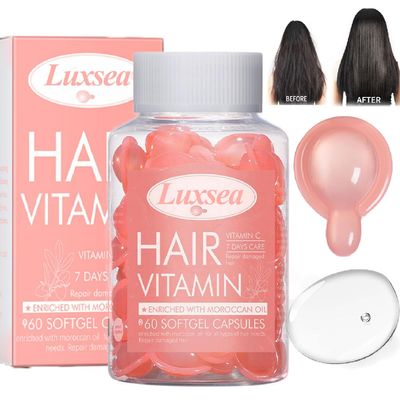 Luxsea Hair Oils Vitamin E Capsules, Treatment Serum Oil for Split Ends, Repair Essence for Dry Damaged Care, Healthier Smooth Silky Thicker Growth